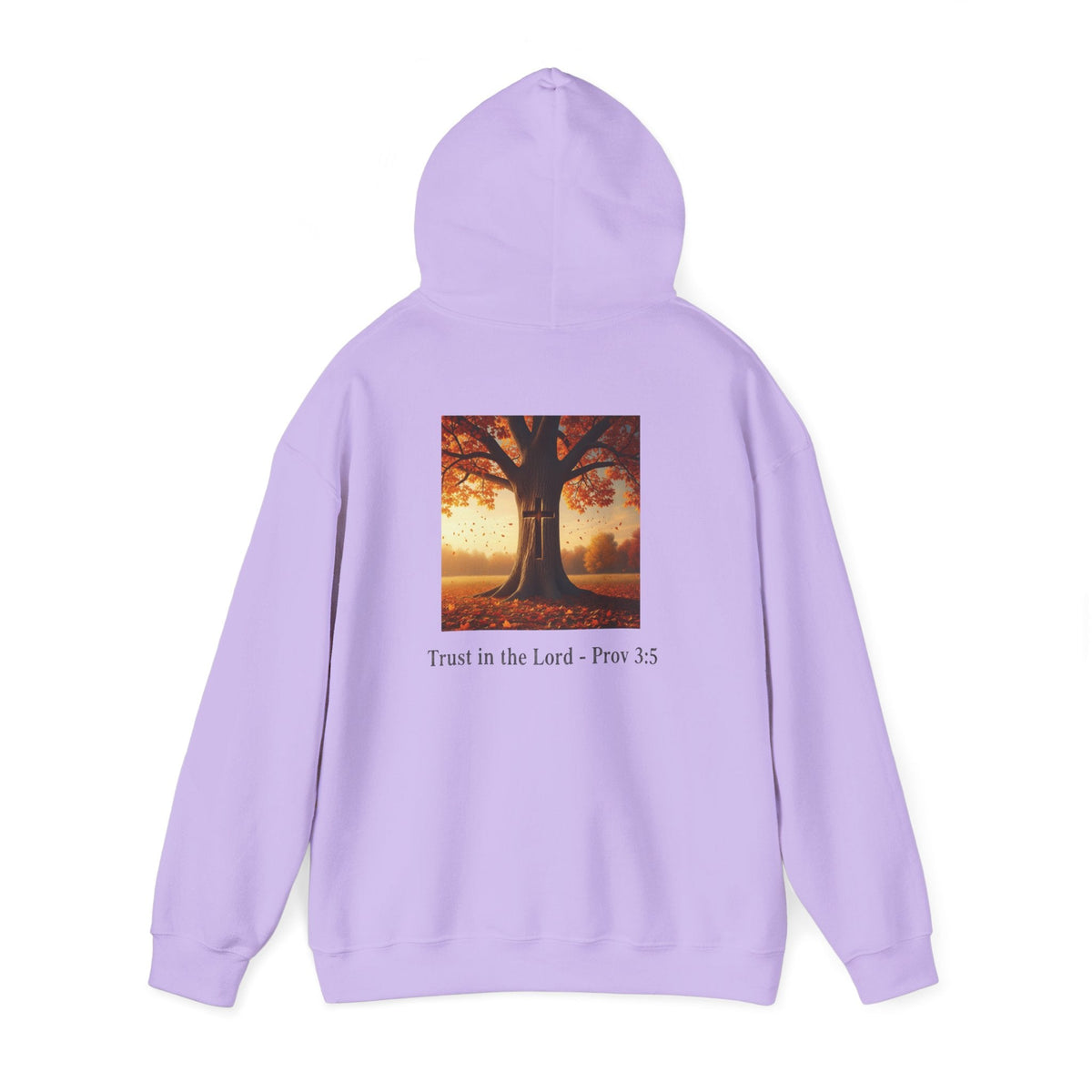 Trust in the Lord Hoodie – Autumn Tree Proverbs 3:5 Christian Hoodie for Cozy Faith Printify