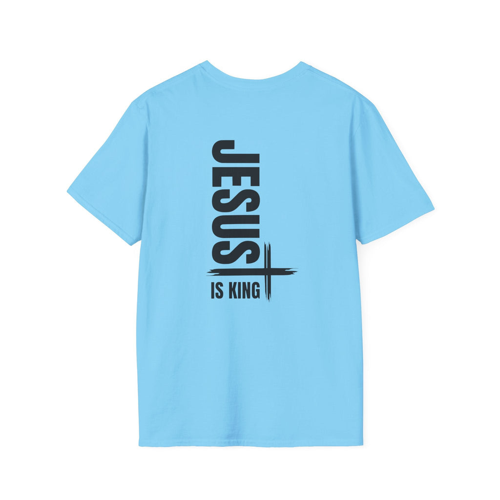 Jesus Is King T-shirt | Modern Typographic Cross Christian T-shirt Printify