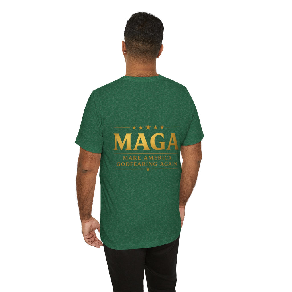MAGA Gold Letter T-Shirt — "Make America Great Again" Printify