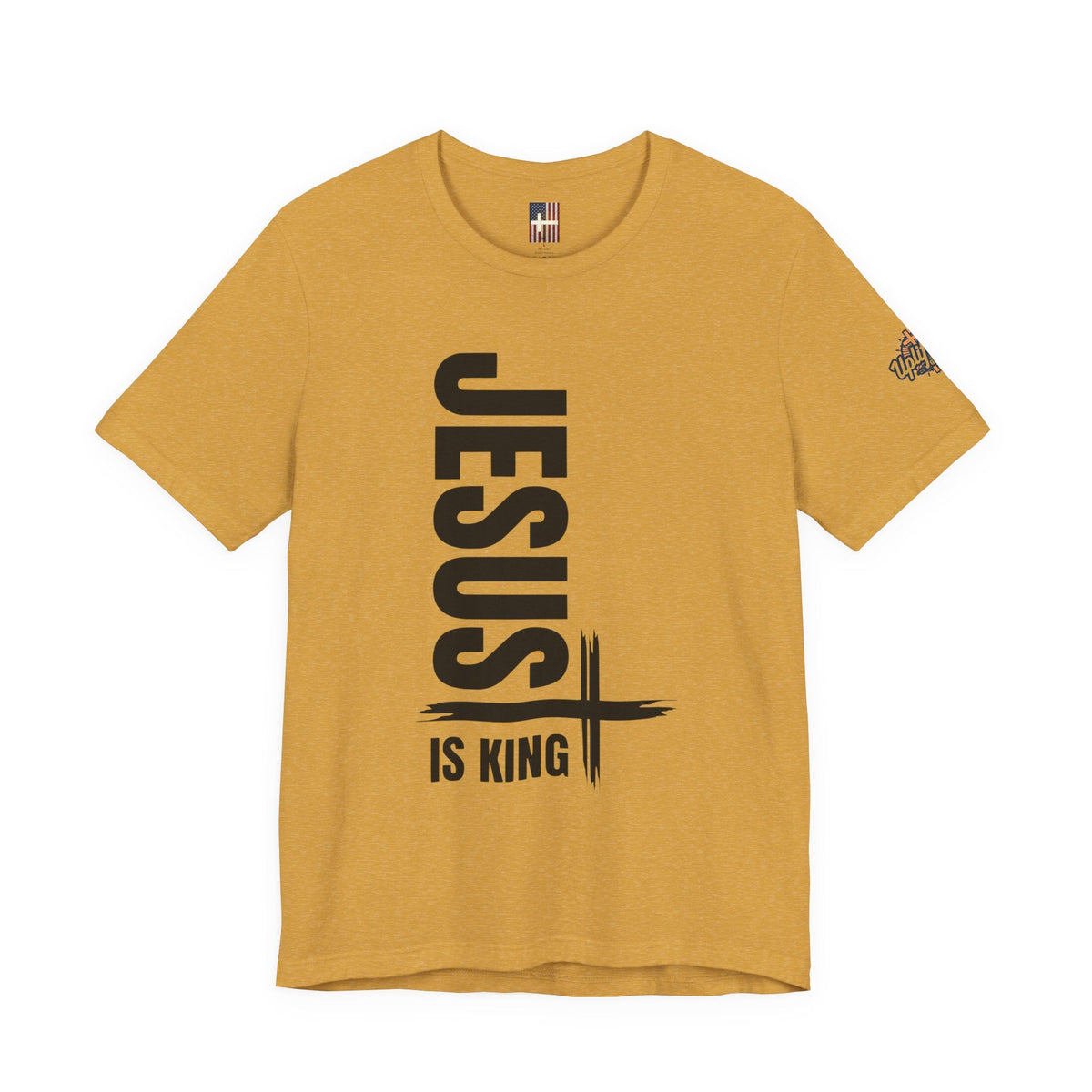 Jesus Is King T-shirt | Modern Typographic Cross Christian T-shirt Printify