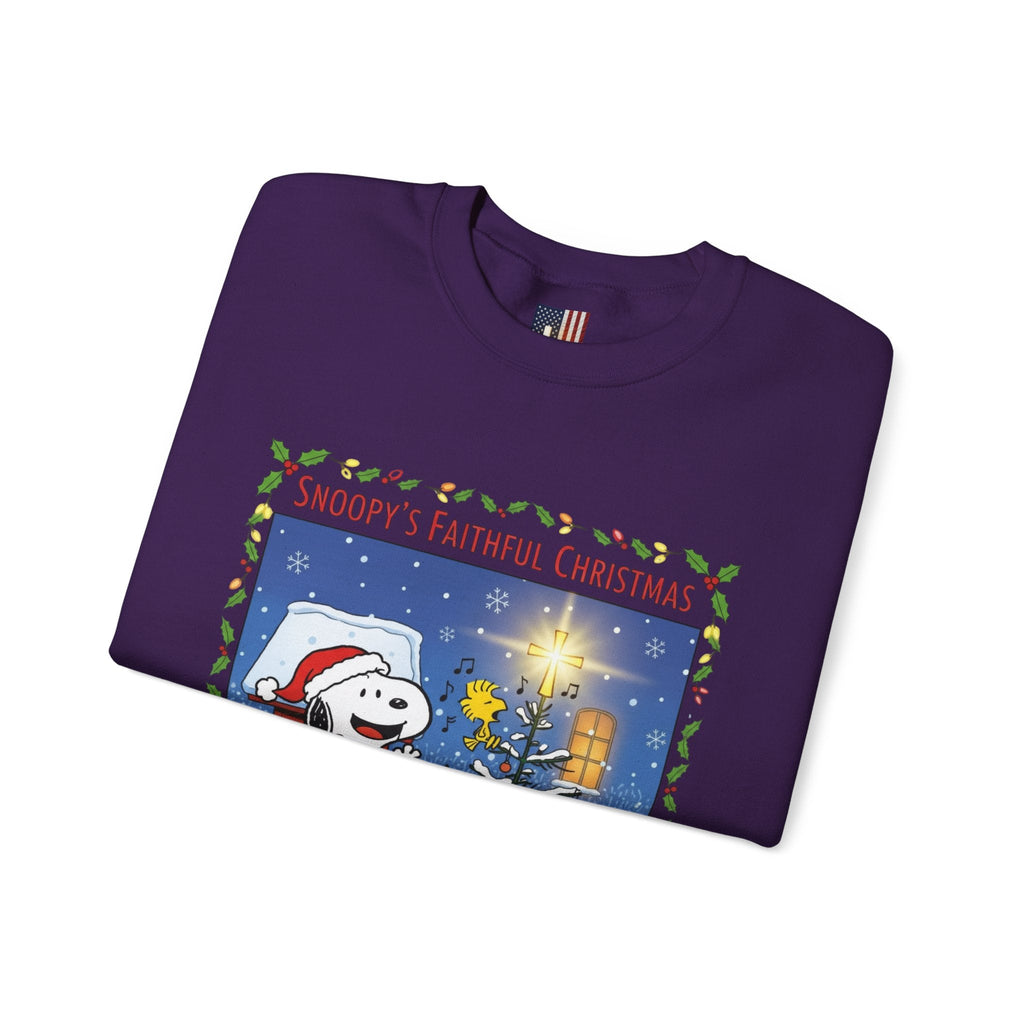 🎄 Faithful Christmas Friends – Christian Holiday Sweatshirt | Festive Tree & Cartoon Duo | Heartwarming Christmas Tee by Uplifted Gear Printify