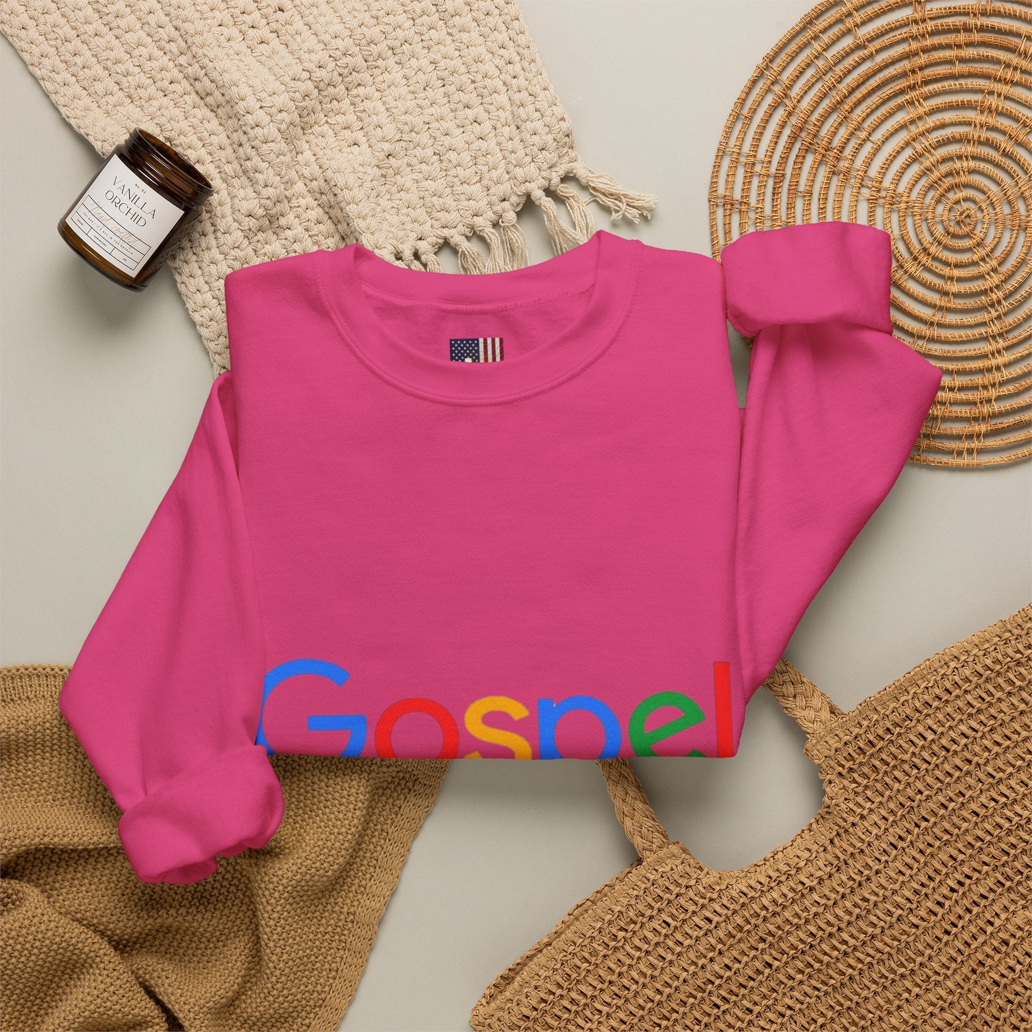 Gospel Graphic Sweatshirt — "Gospel" Colorful Logo Christian Sweatshirt Printify