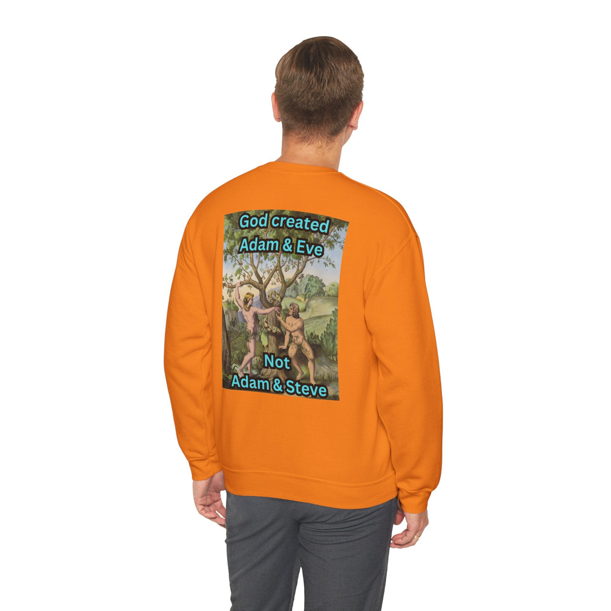 God Created Adam and Eve Sweatshirt – Biblical Truth Christian Sweatshirt for Unshakable Faith Printify