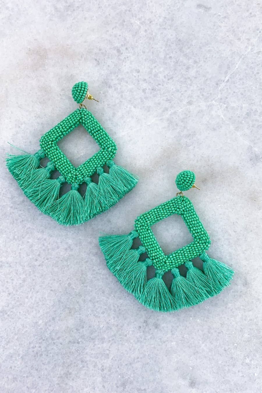 Hot Pink Ellie Fringe Drop Earrings Pretty Little Patriot