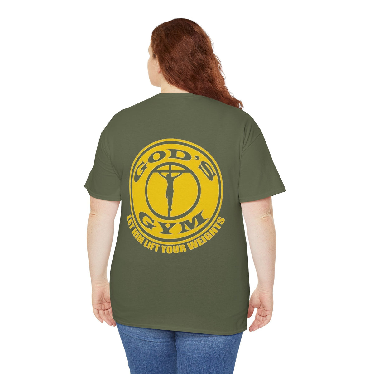 God's Gym T-Shirt — "Let Him Lift Your Weights" Christian Fitness Tee Printify