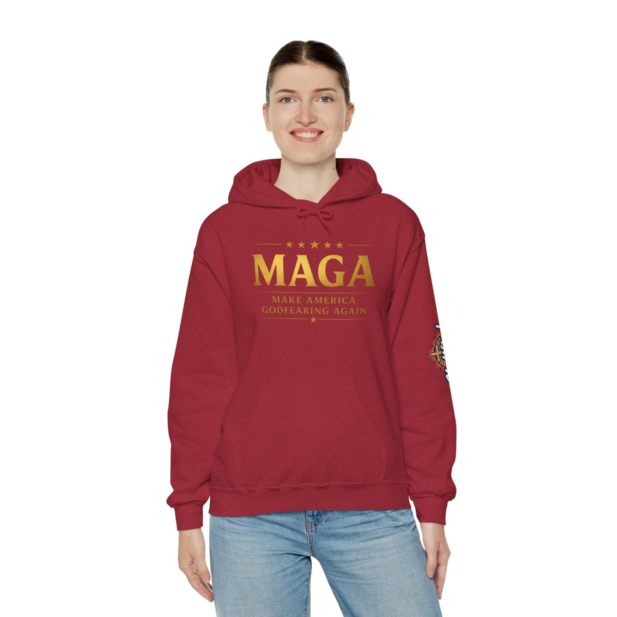 Hoodie - MAGA "Make America Godfearing Again" Political Graphic Hoodie Printify