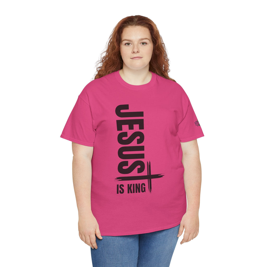 Jesus Is King T-shirt | Modern Typographic Cross Christian T-shirt Printify