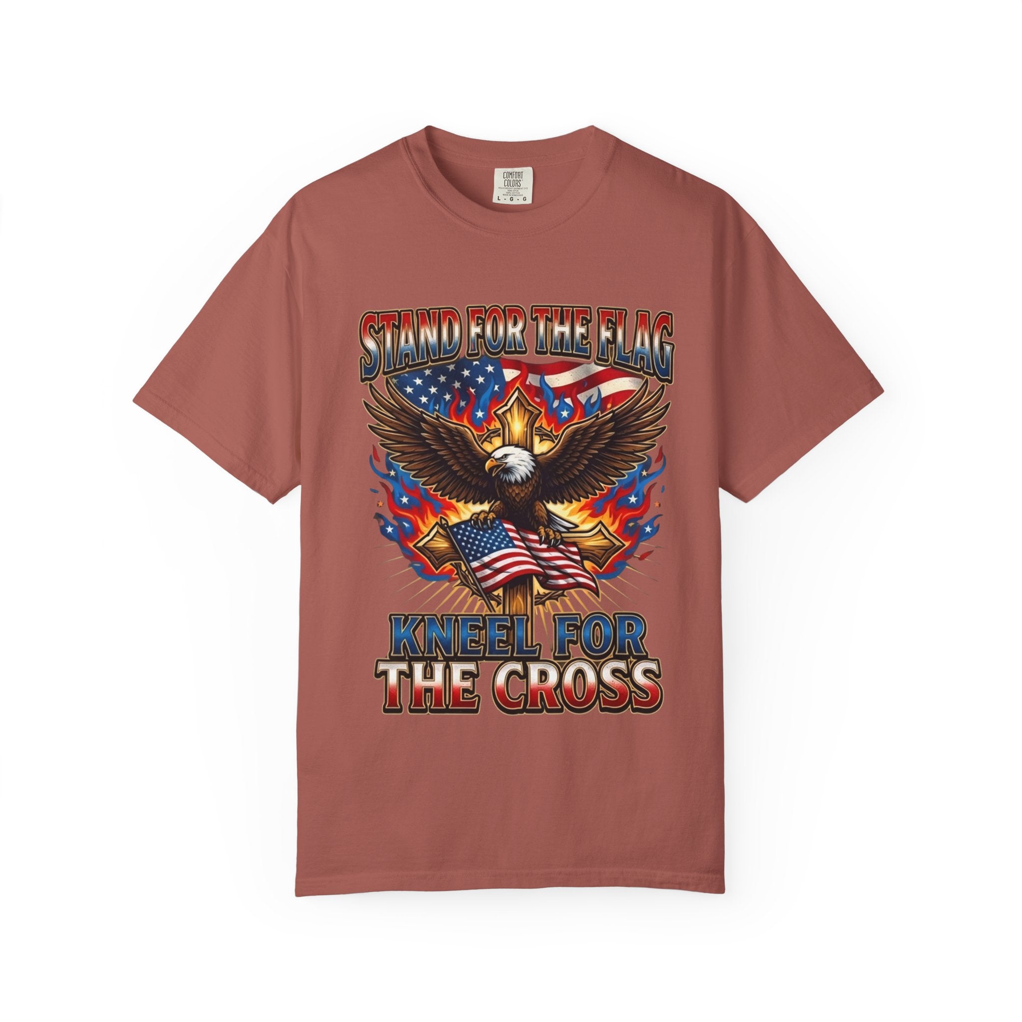 Stand for the Flag Kneel for the Cross T-shirt | Patriotic Eagle T-shirt Printify