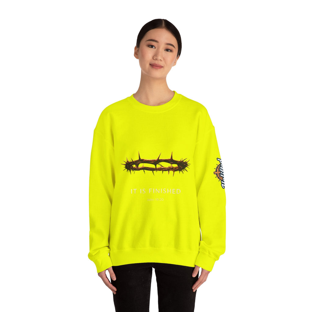 It Is Finished Crown of Thorns Sweatshirt — Christian John 19:30 Faith Sweatshirt Printify