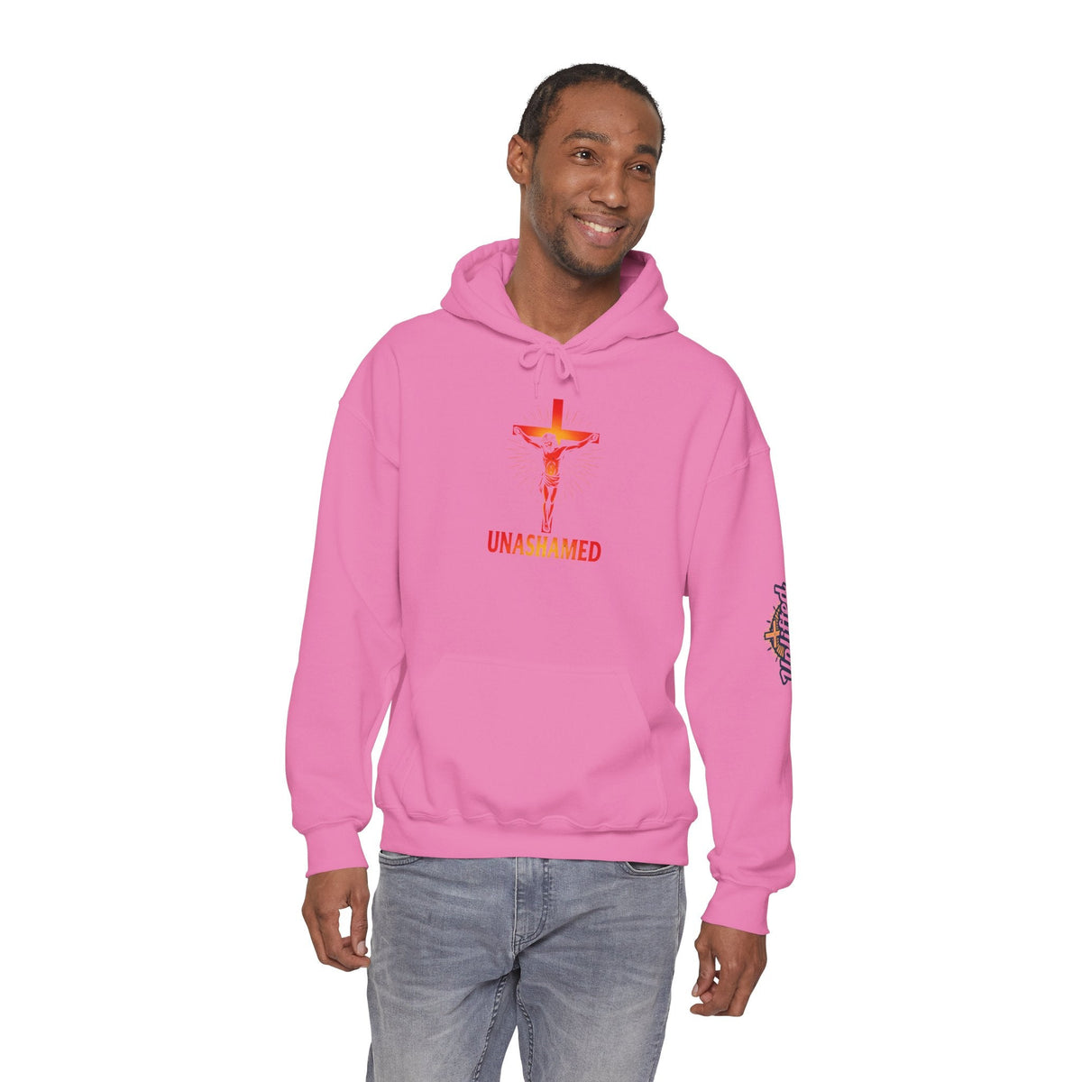 Unashamed Hoodie – Romans 1:16 Crucifixion Christian Sweatshirt for Bold Unwavering Faith Printify
