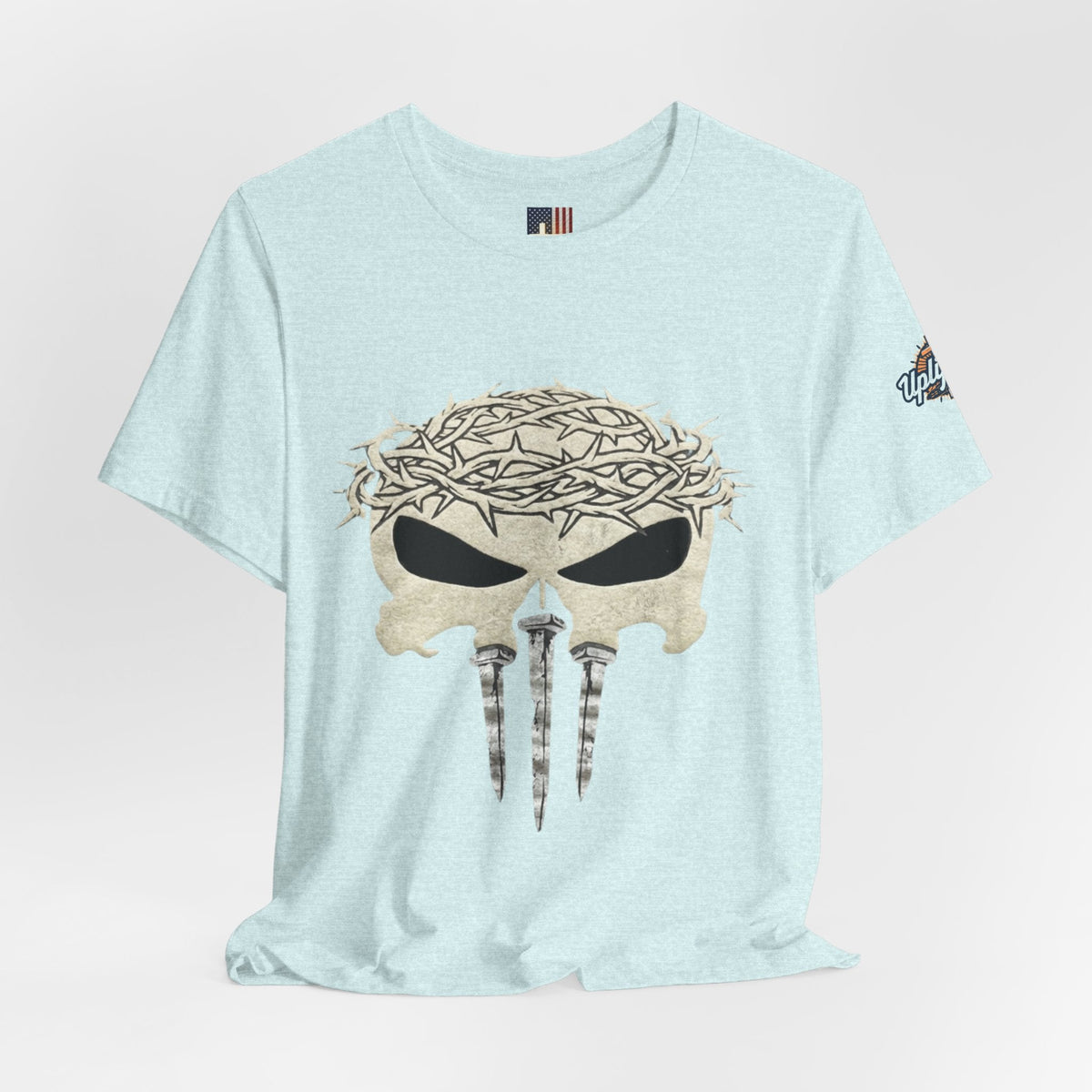 Christian Skull T-shirt - Crown of Thorns & Nails - Warrior Faith T-shirt Printify