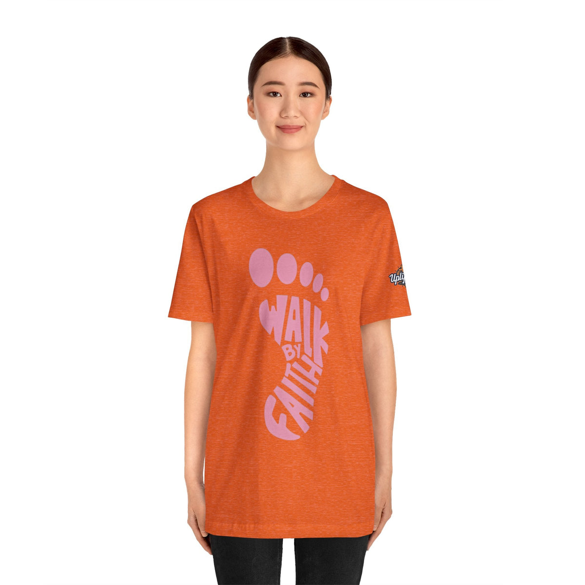 Walk By Faith Footprint T-Shirt Printify