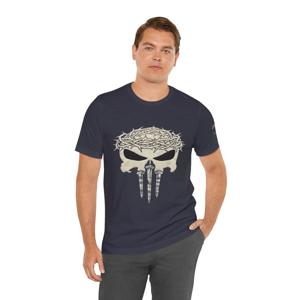 Christian Skull T-shirt - Crown of Thorns & Nails - Warrior Faith T-shirt Printify