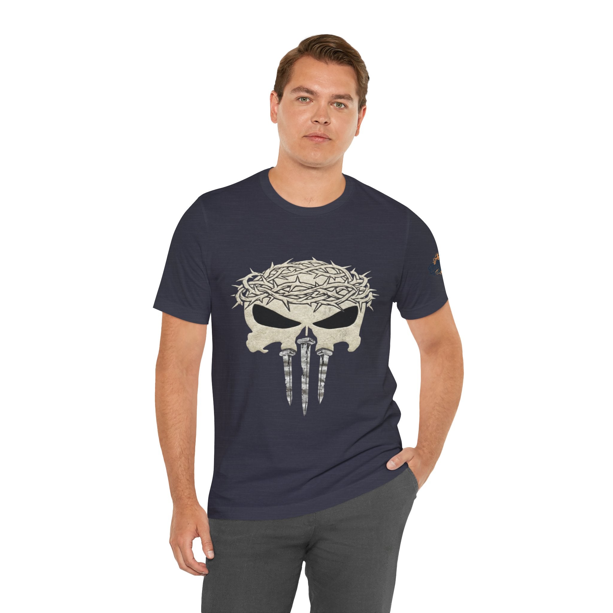Christian Skull T-shirt - Crown of Thorns & Nails - Warrior Faith T-shirt Printify