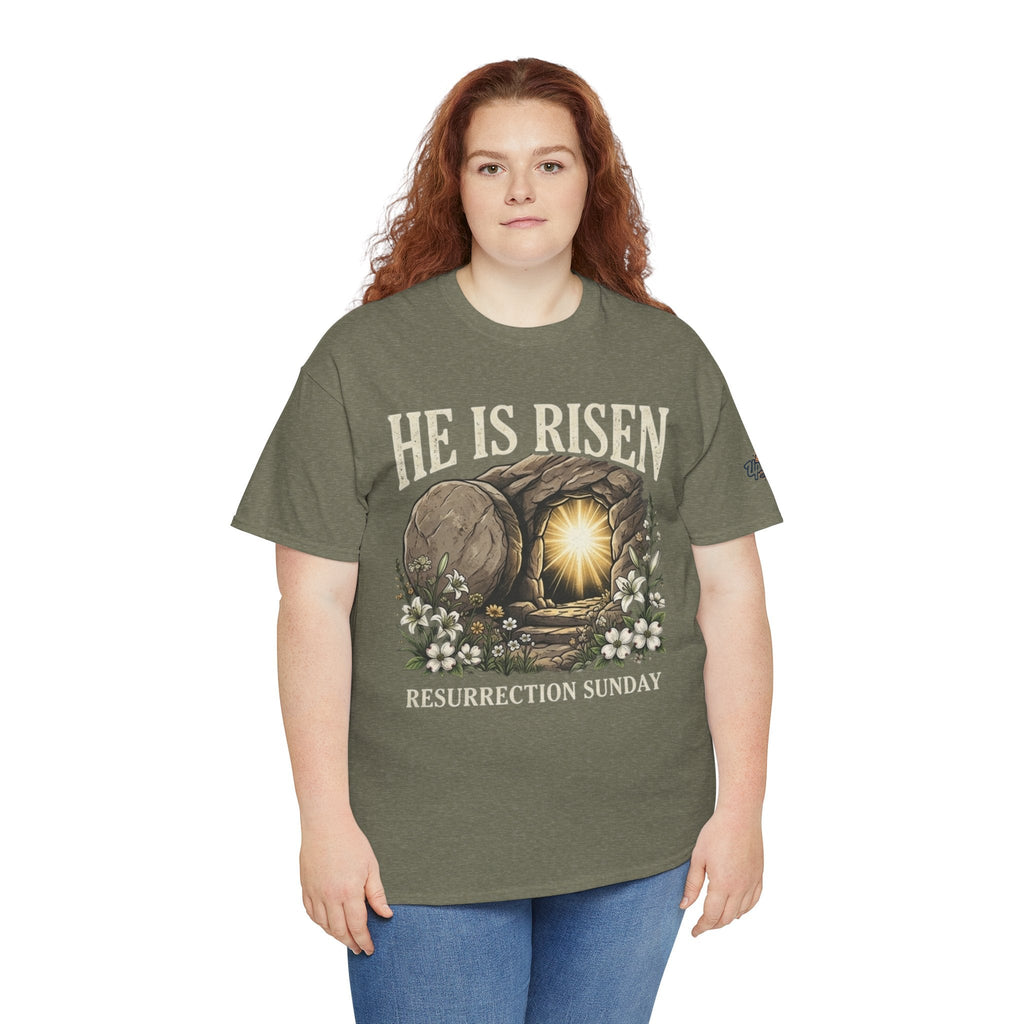 He Is Risen T-Shirt — Jesus Christ Resurrection Easter Tee Printify