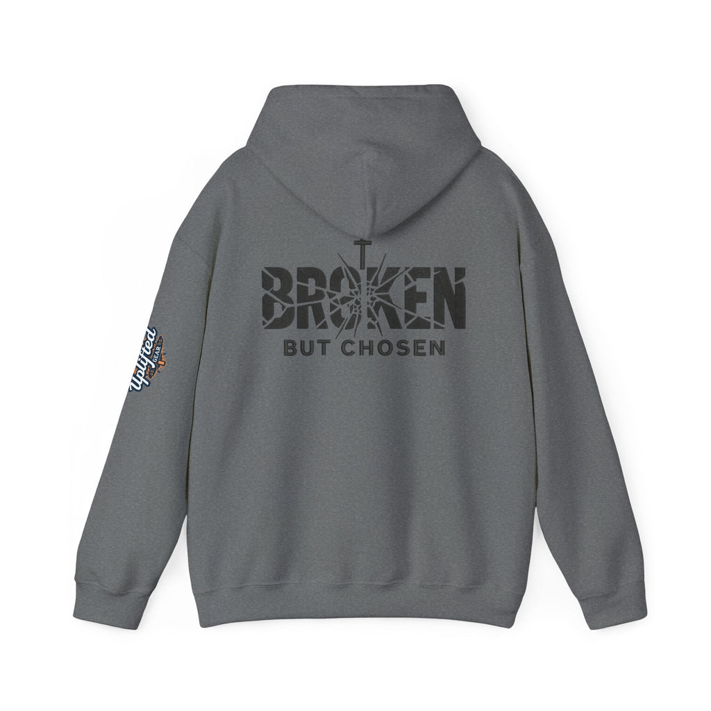 Broken But Chosen Hoodie — Christian Faith Graphic Sweatshirt Printify