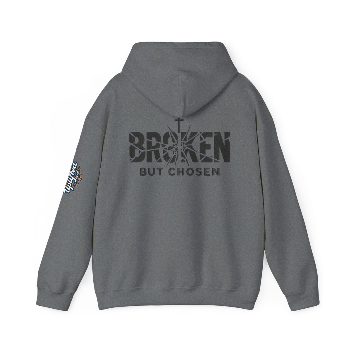 Broken But Chosen Hoodie — Christian Faith Graphic Sweatshirt Printify