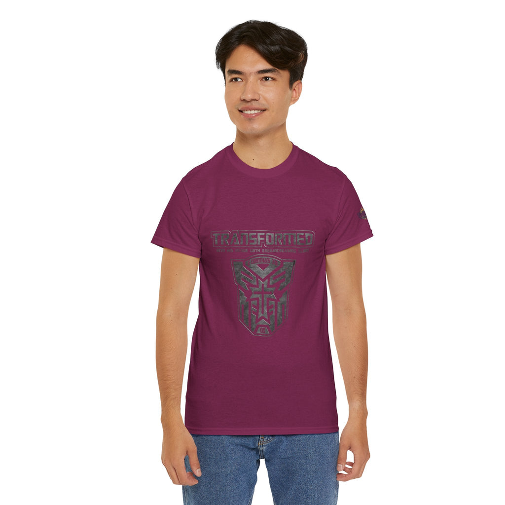 Transformer Logo Christian T-shirt | 2 Corinthians 3:18 Bible Verse T-shirt Printify