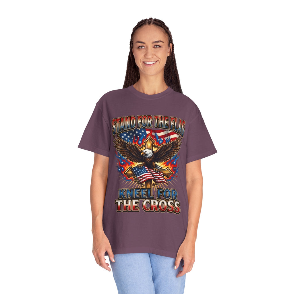 Stand for the Flag Kneel for the Cross T-shirt | Patriotic Eagle T-shirt Printify
