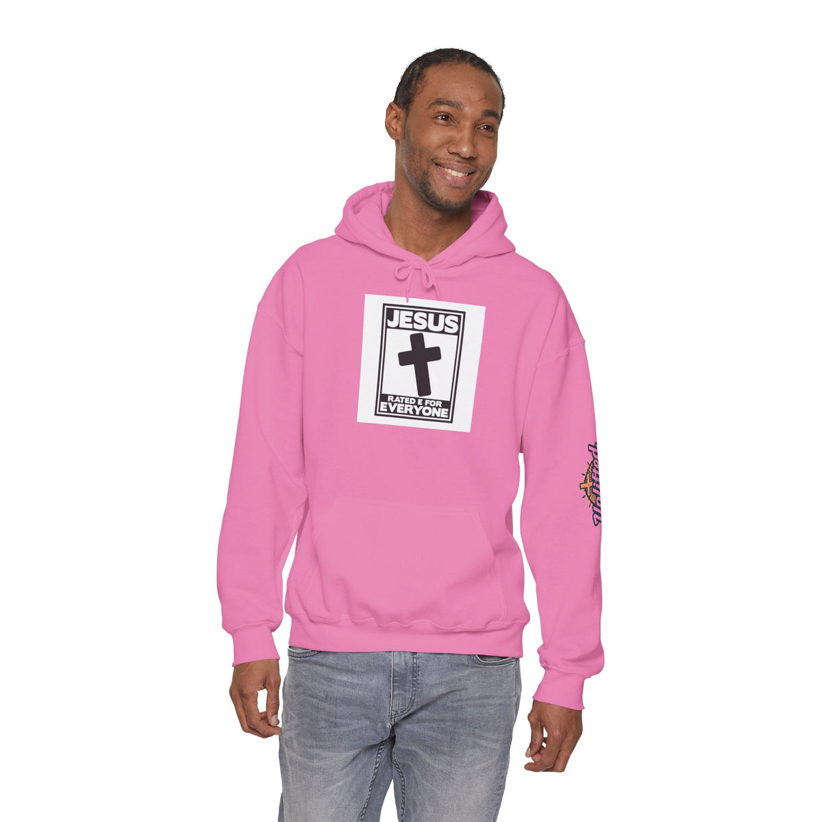 Jesus, Rated E for Everyone Hoodie - Gamer Faith Hoodie - Christian Video Game Parody Printify