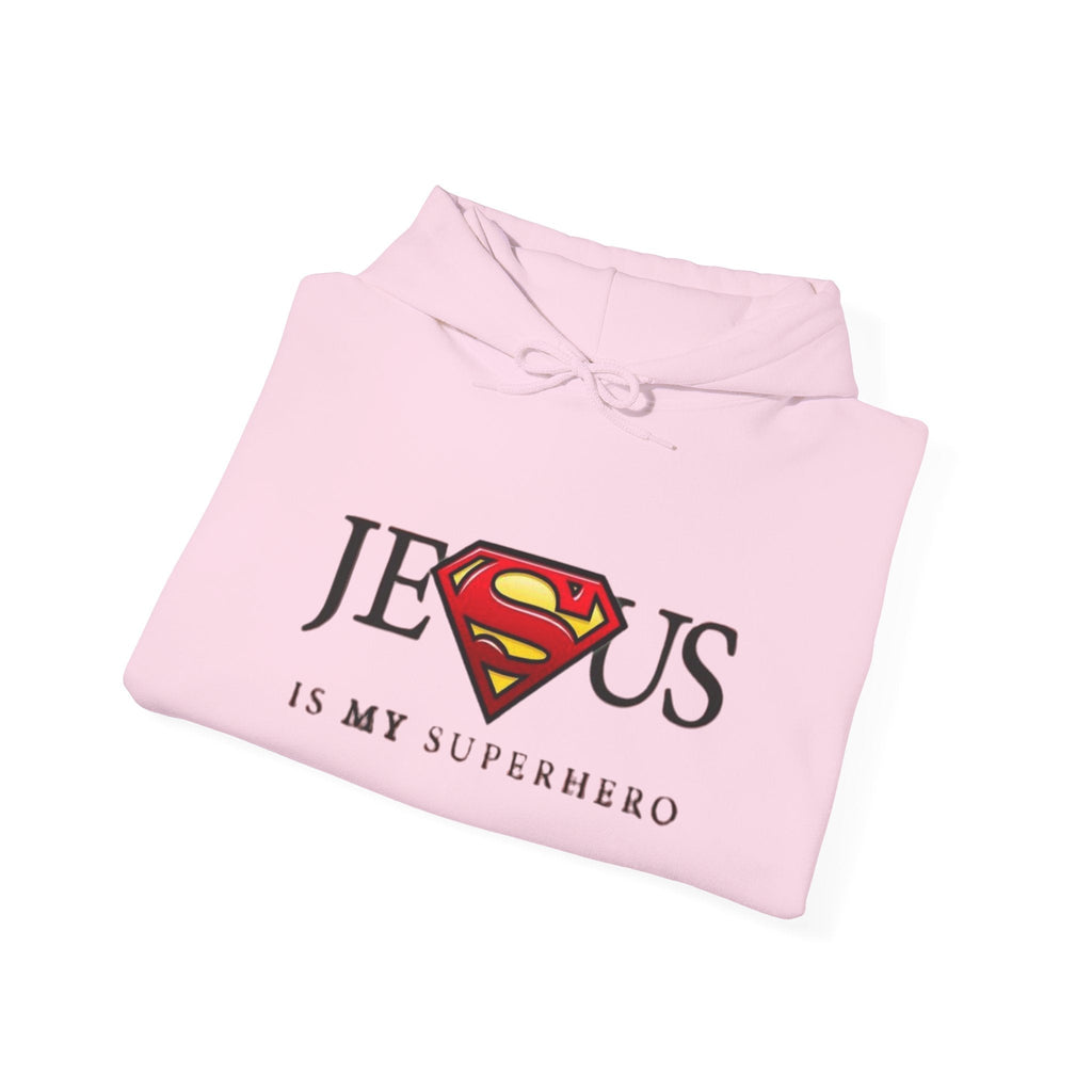 Jesus Is My Superhero Hoodie — Christian Faith Graphic Pullover Printify