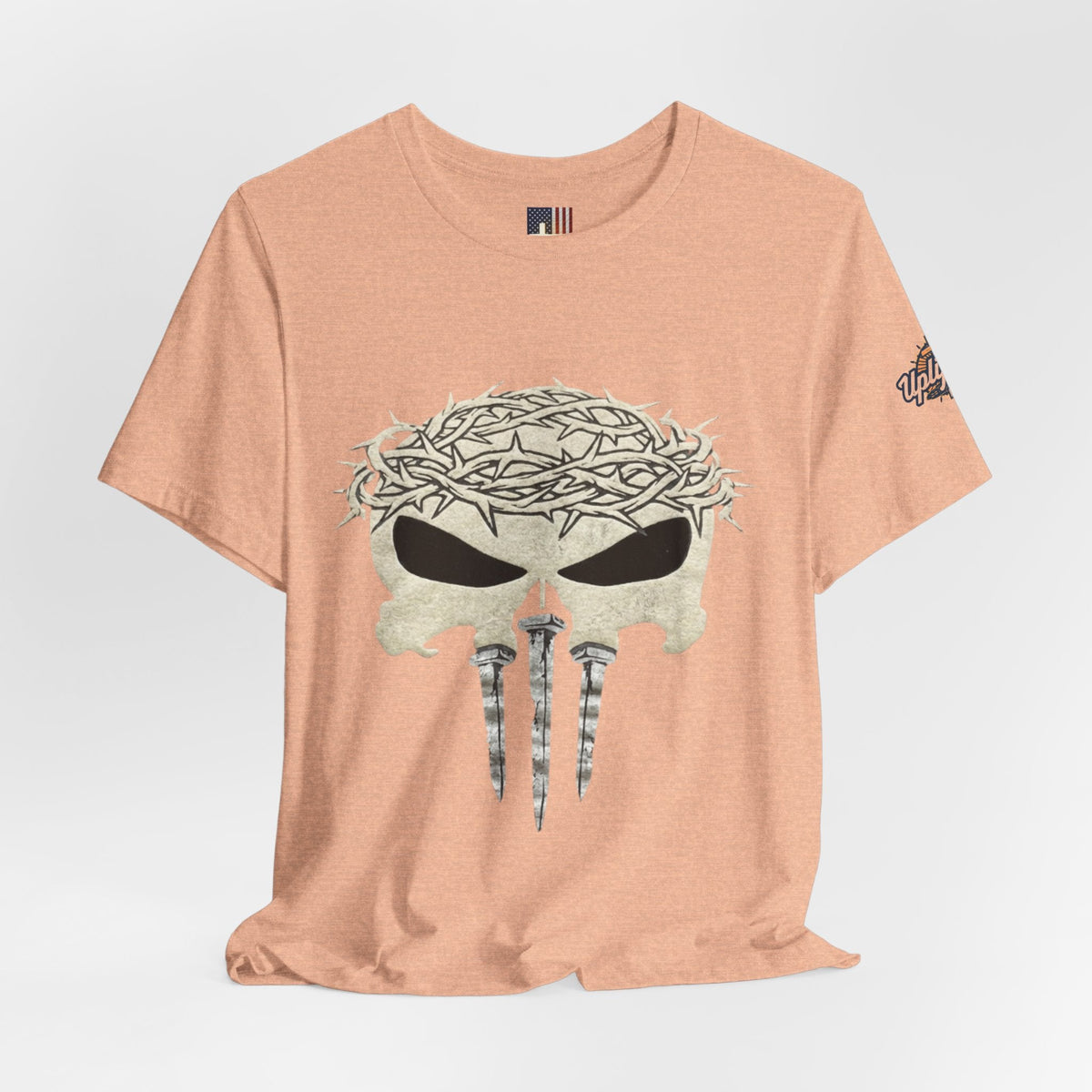 Christian Skull T-shirt - Crown of Thorns & Nails - Warrior Faith T-shirt Printify