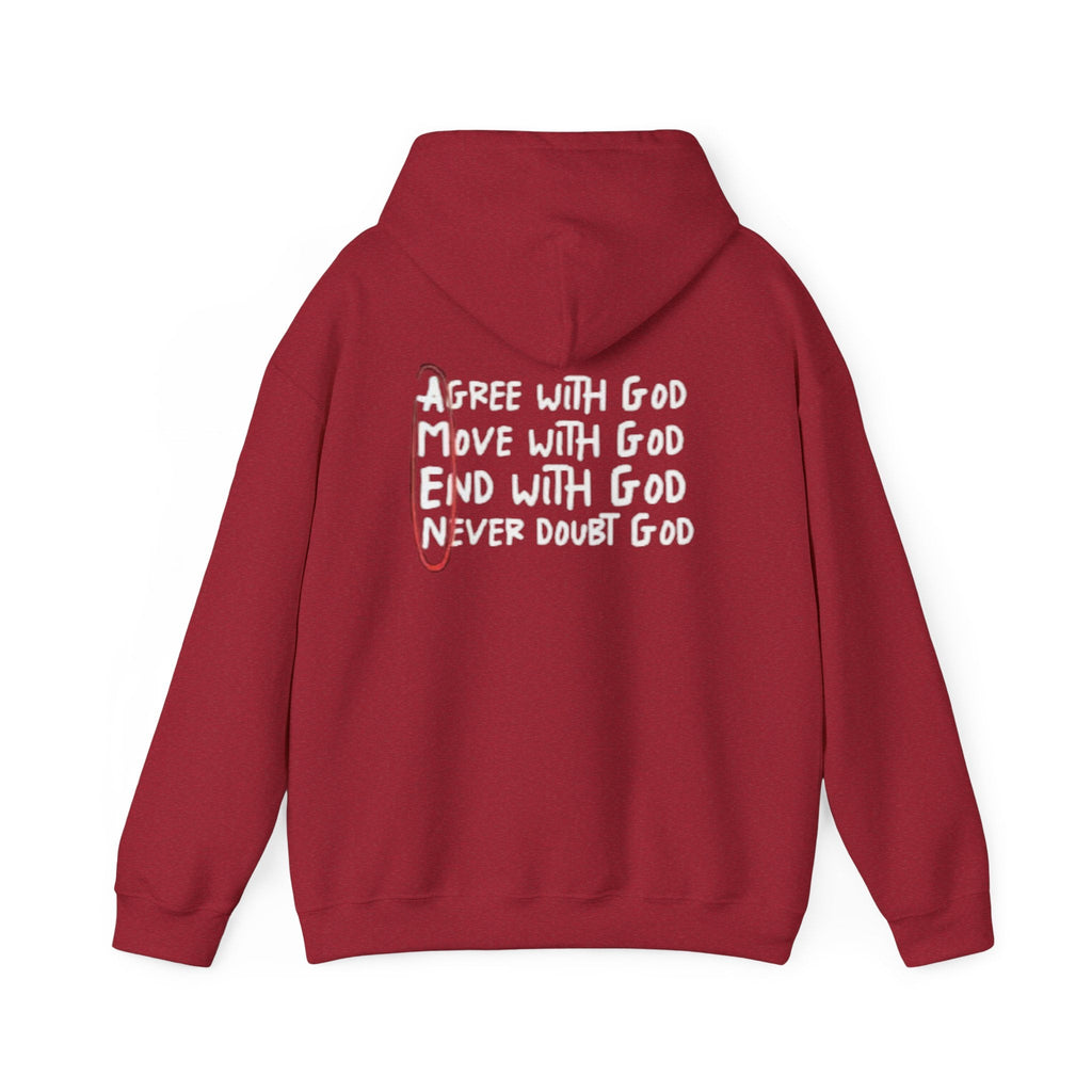AMEN Acronym Hoodie – Agree with God Move with God End with God Never Doubt God Christian Sweatshirt for Unwavering Faith Printify