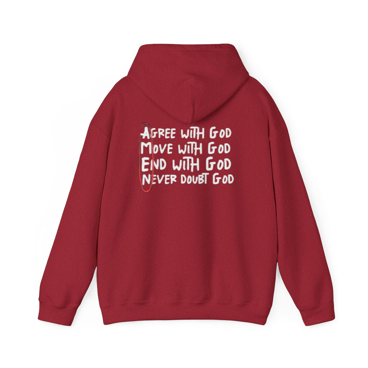 AMEN Acronym Hoodie – Agree with God Move with God End with God Never Doubt God Christian Sweatshirt for Unwavering Faith Printify