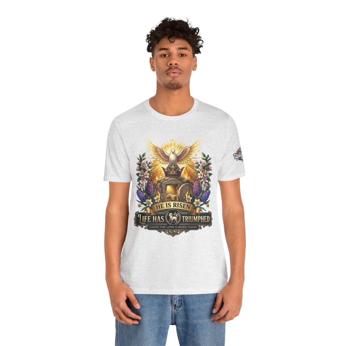 He Is Risen "Life Has Triumphed" T-Shirt — Easter Resurrection Christian Tee Printify