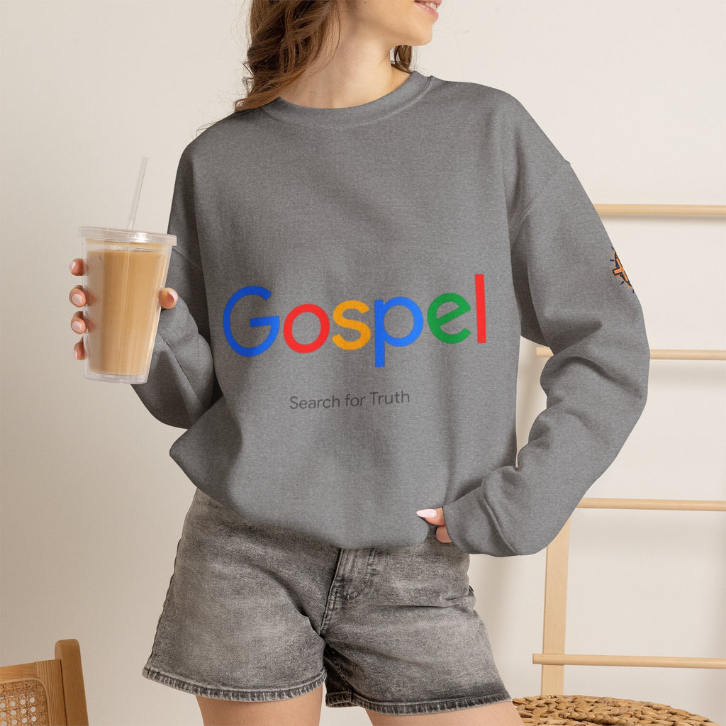 Gospel Graphic Sweatshirt — "Gospel" Colorful Logo Christian Sweatshirt Printify