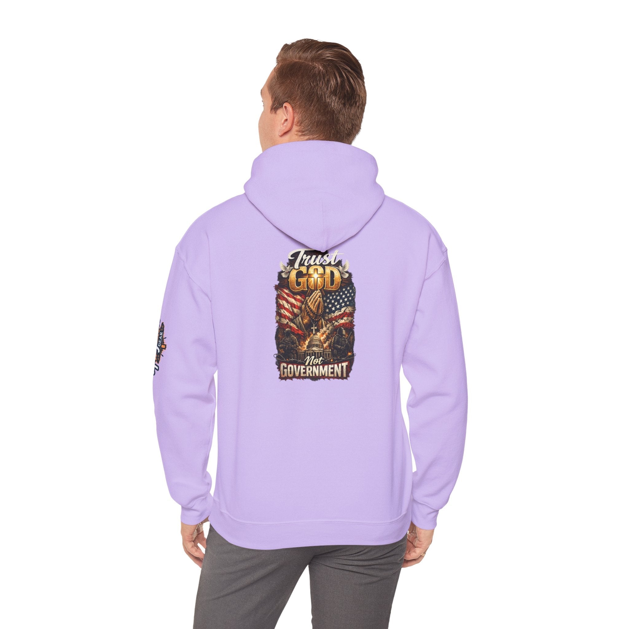 Trust God Not Government Hoodie — Vintage Patriotic Christian Hoodie Printify