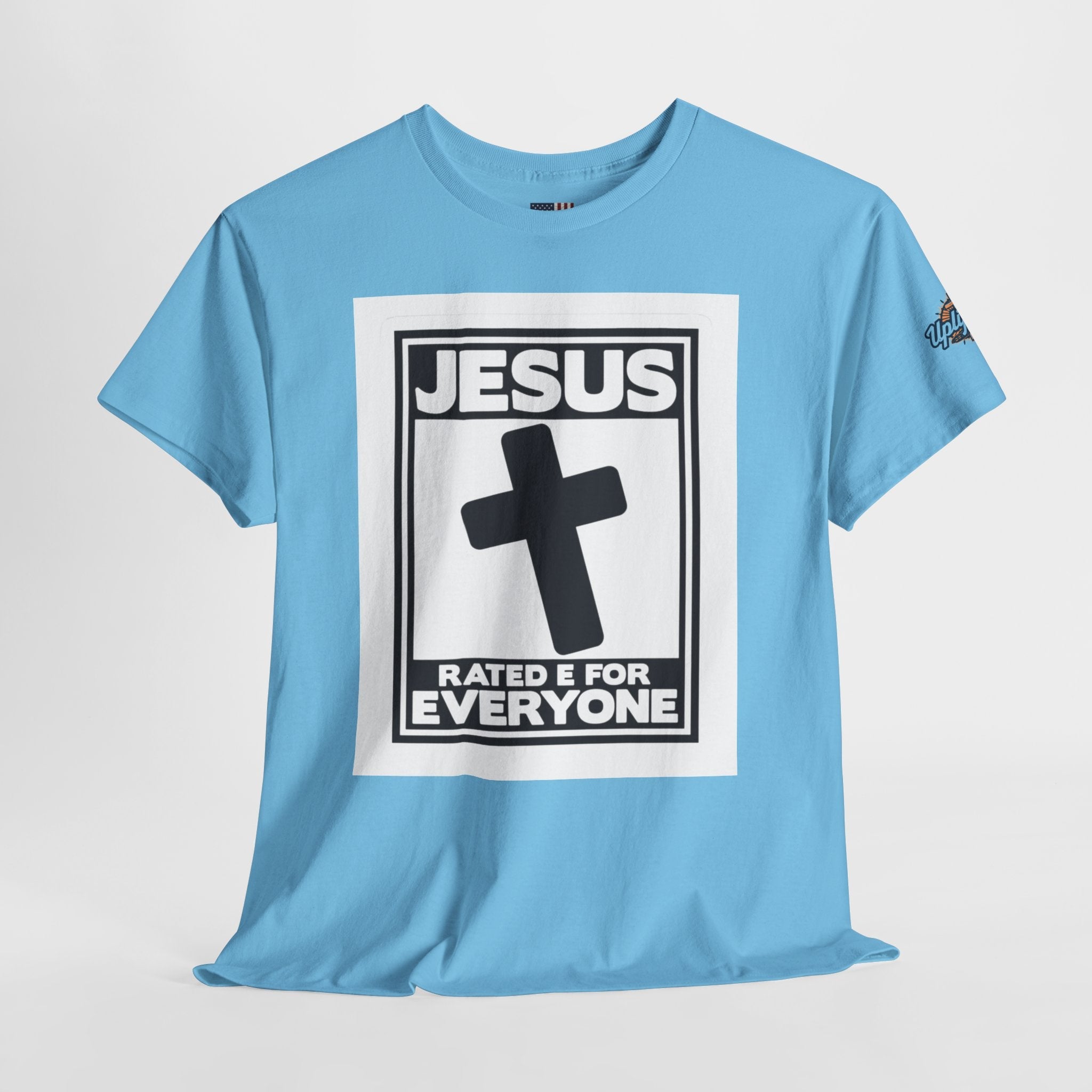 Jesus, Rated E for Everyone T-shirt - Gamer Faith T-shirt - Christian Video Game Parody Printify