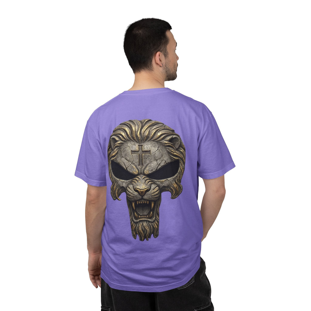 Lion of Judah Skull Christian T-shirt - Warrior Faith Cross T-shirt Printify