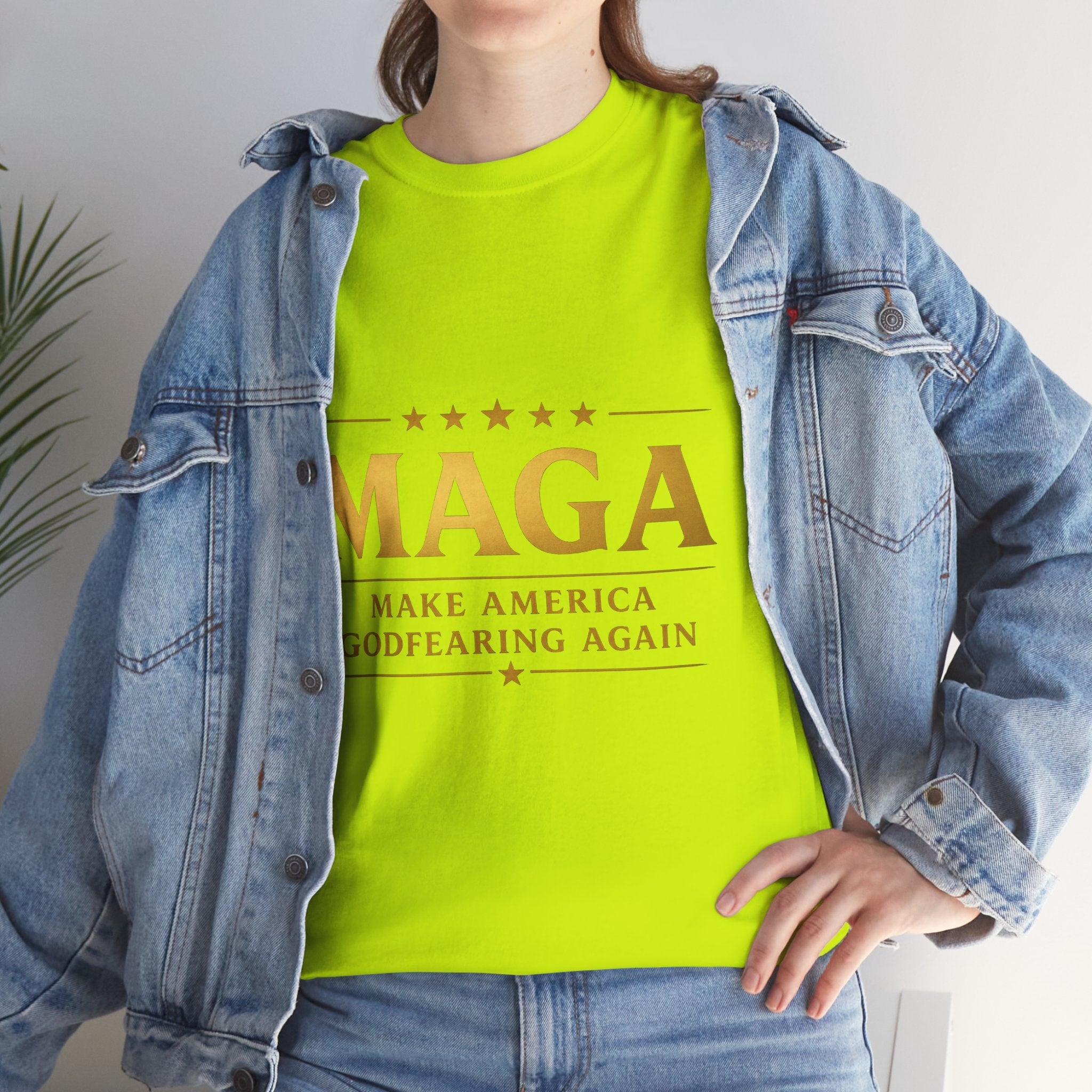 MAGA Gold Letter T-Shirt — "Make America Great Again" Printify