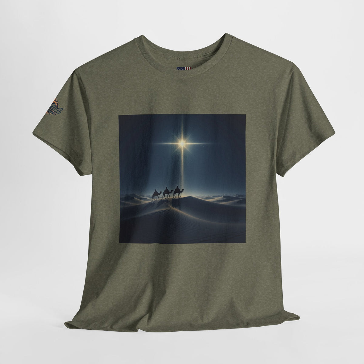 3 Wise Men T-shirt – Magi Camels Nativity Journey Christian Christmas T-shirt for Epiphany Faith & Holy Night Printify