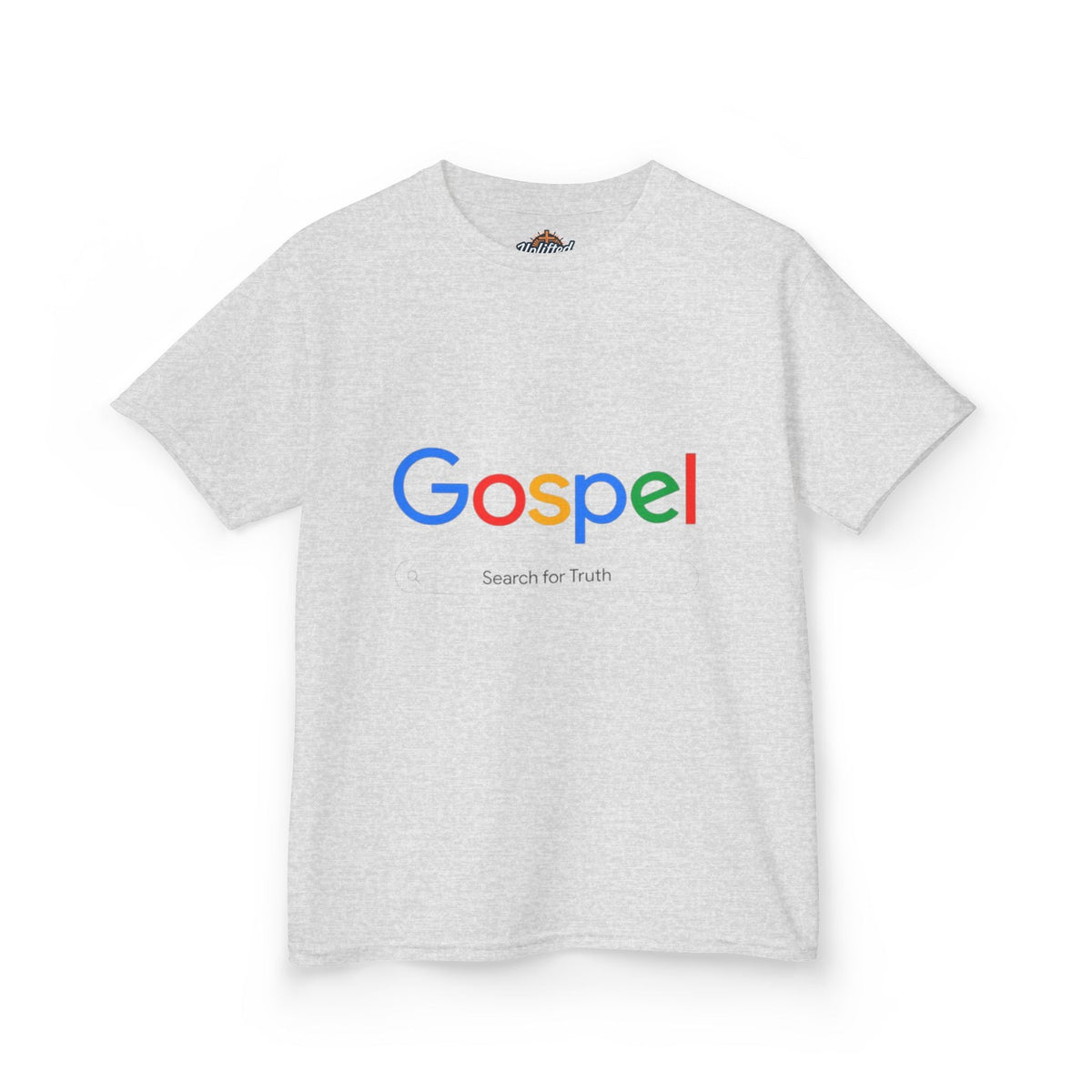 Kids Tee — "Gospel" Colorful Search-Style Logo Printify