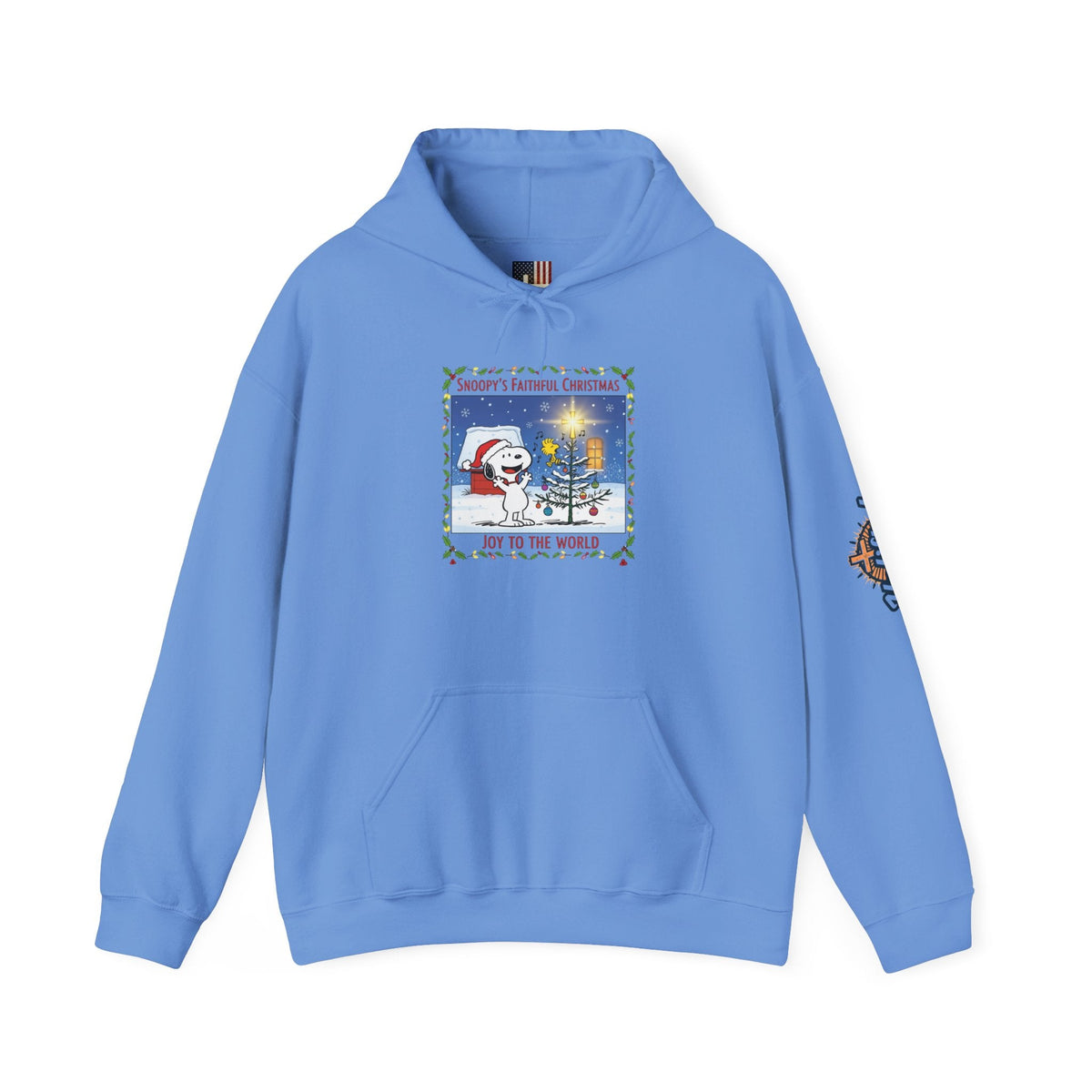 🎄 Faithful Christmas Friends – Christian Holiday Hoodie | Festive Tree & Cartoon Duo | Heartwarming Christmas Tee by Uplifted Gear Printify
