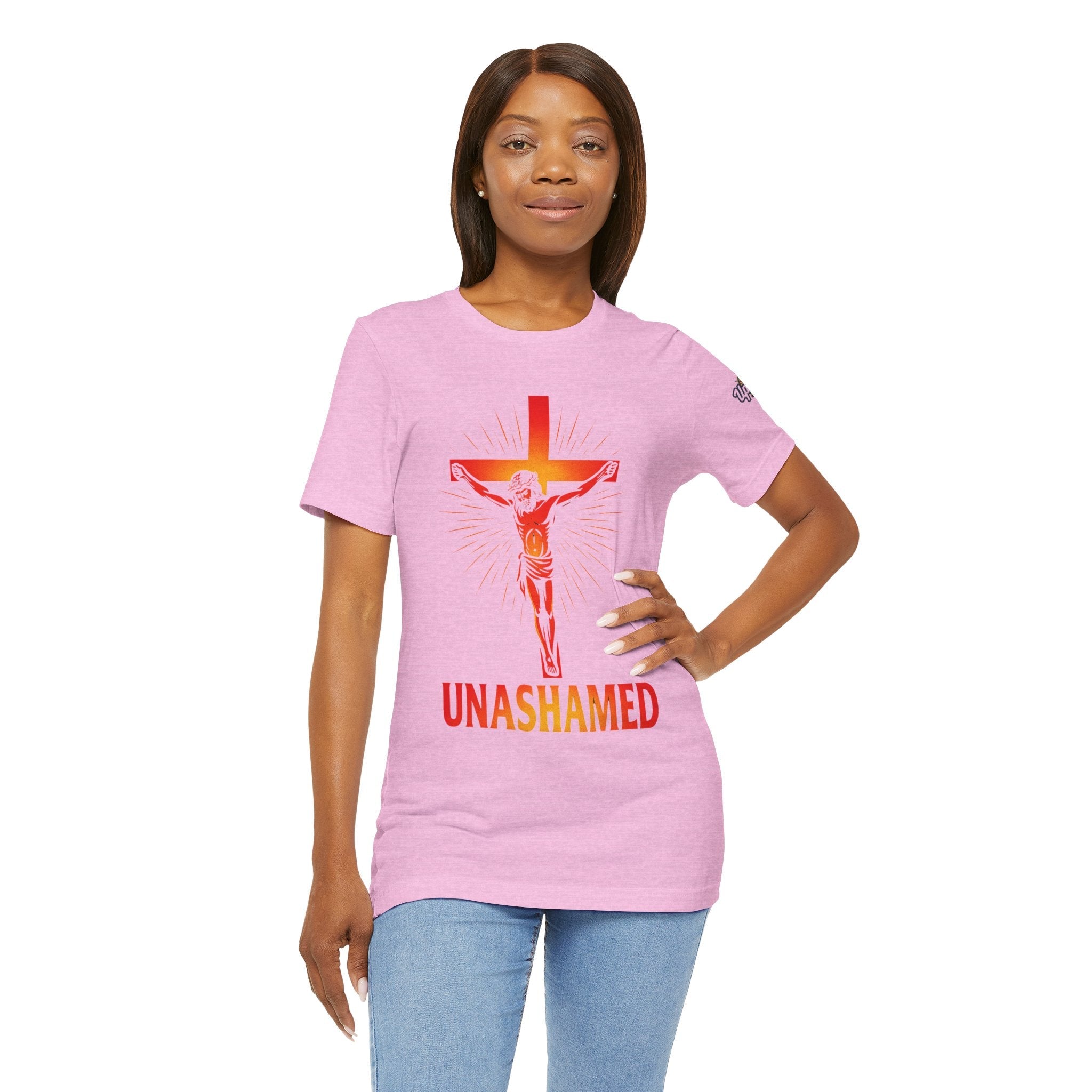 Unashamed T-shirt – Romans 1:16 Crucifixion Christian t-shirt for Bold Unwavering Faith Printify