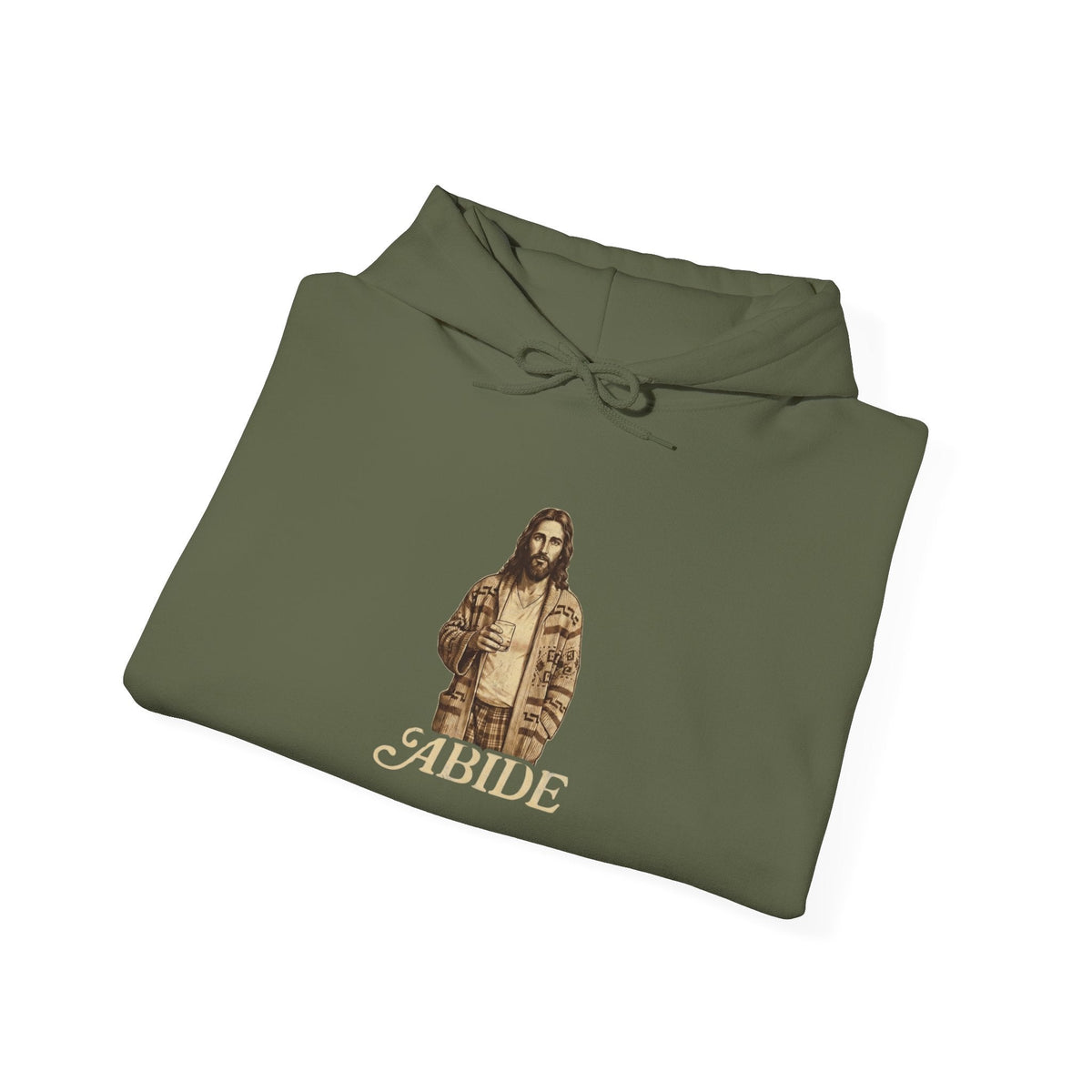 Abide Jesus Hoodie — Vintage 'The Dude' Religious Graphic Hoodie Printify