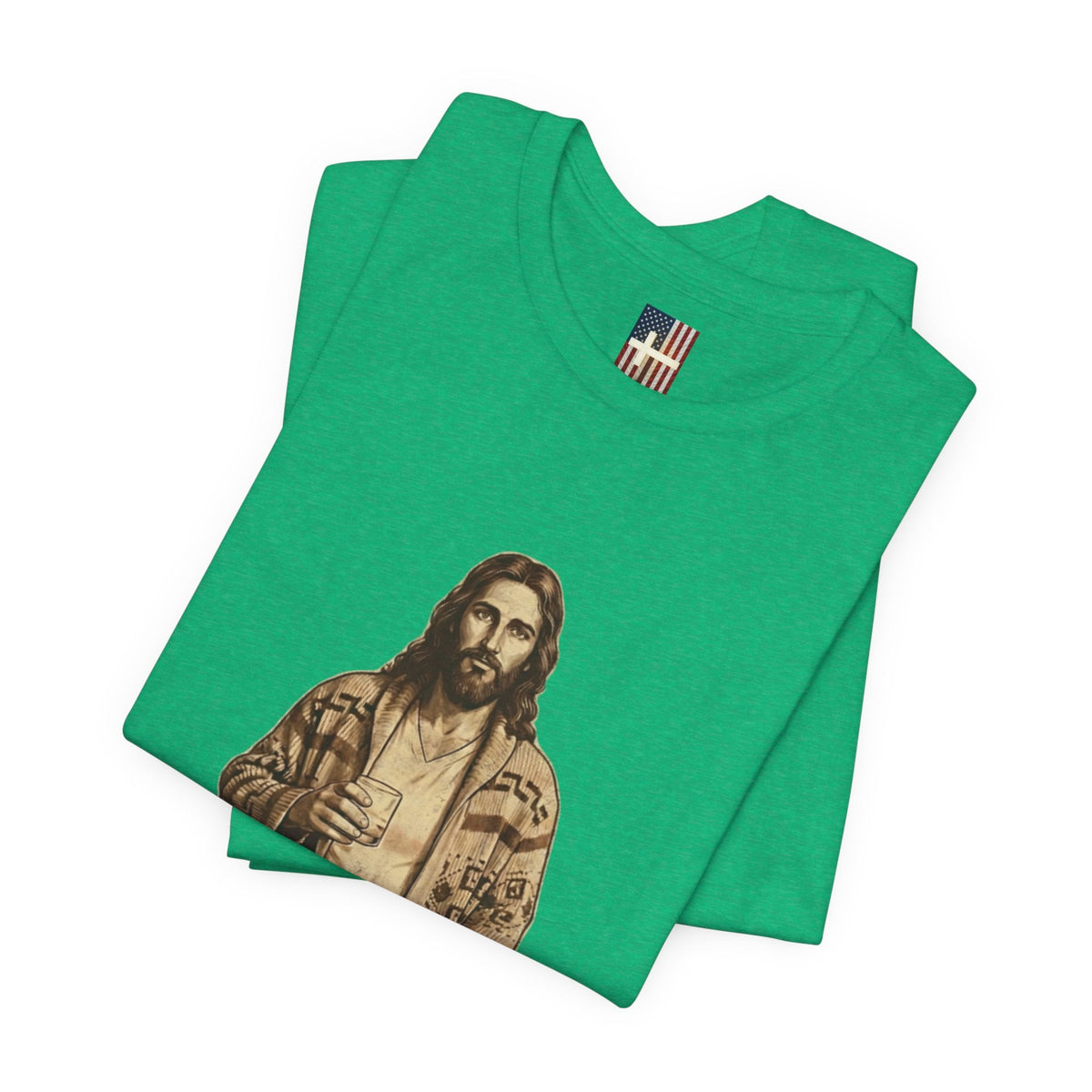 Abide Vintage Jesus Tee — "The Dude" Graphic Christian T-Shirt Printify