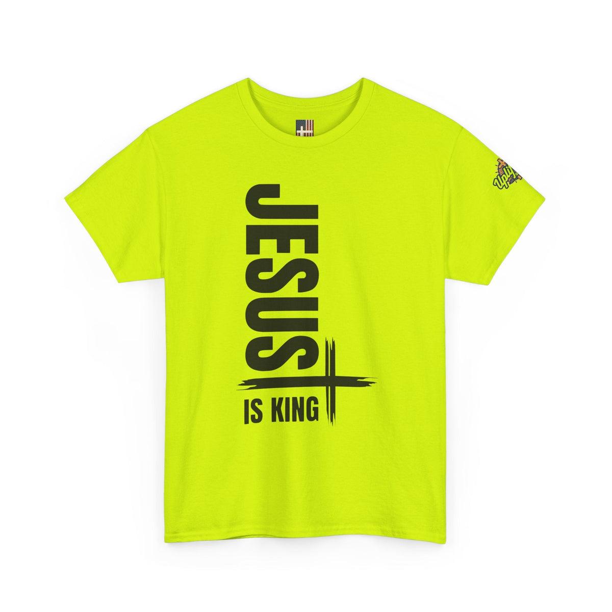 Jesus Is King T-shirt | Modern Typographic Cross Christian T-shirt Printify