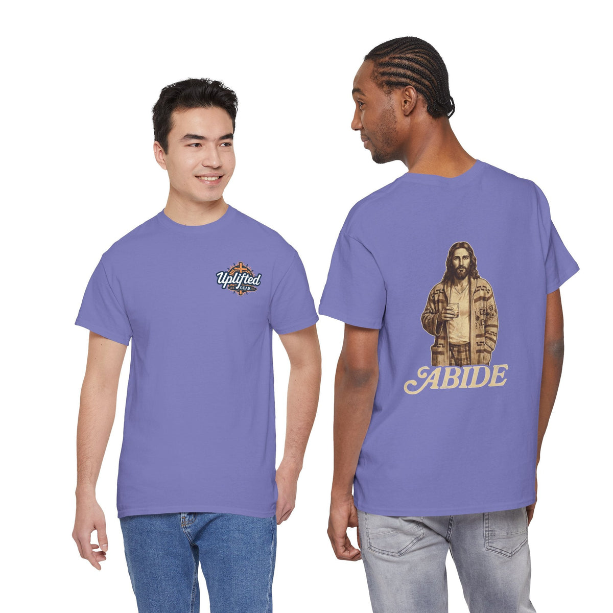 Abide Vintage Jesus Tee — "The Dude" Graphic Christian T-Shirt Printify