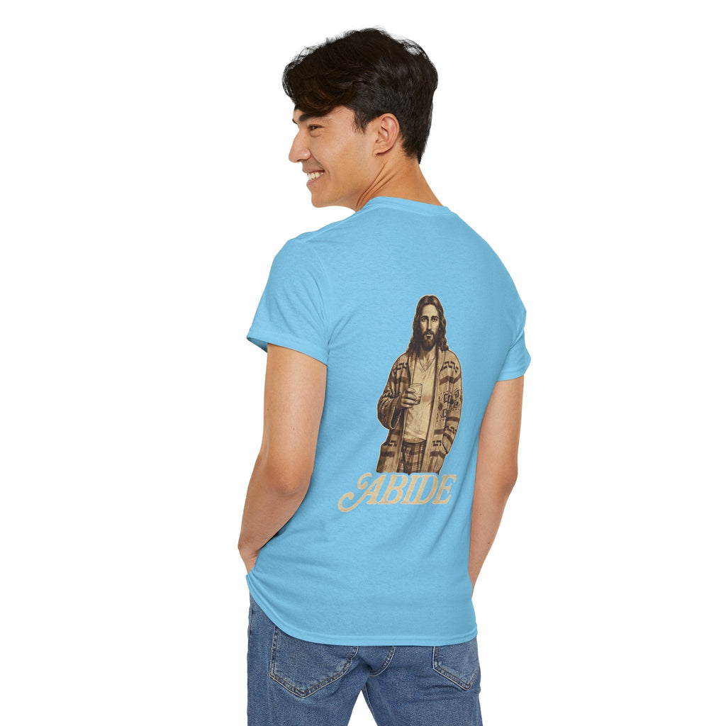Abide Vintage Jesus Tee — "The Dude" Graphic Christian T-Shirt Printify