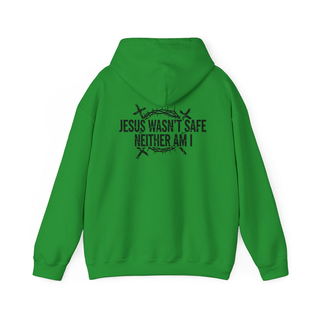 ⚡ Jesus Wasn’t Safe – Neither Am I | Bold Christian Hoodie | Storm-Walking Faith Tee | Minimalist Black & White Design | Uplifted Gear Printify