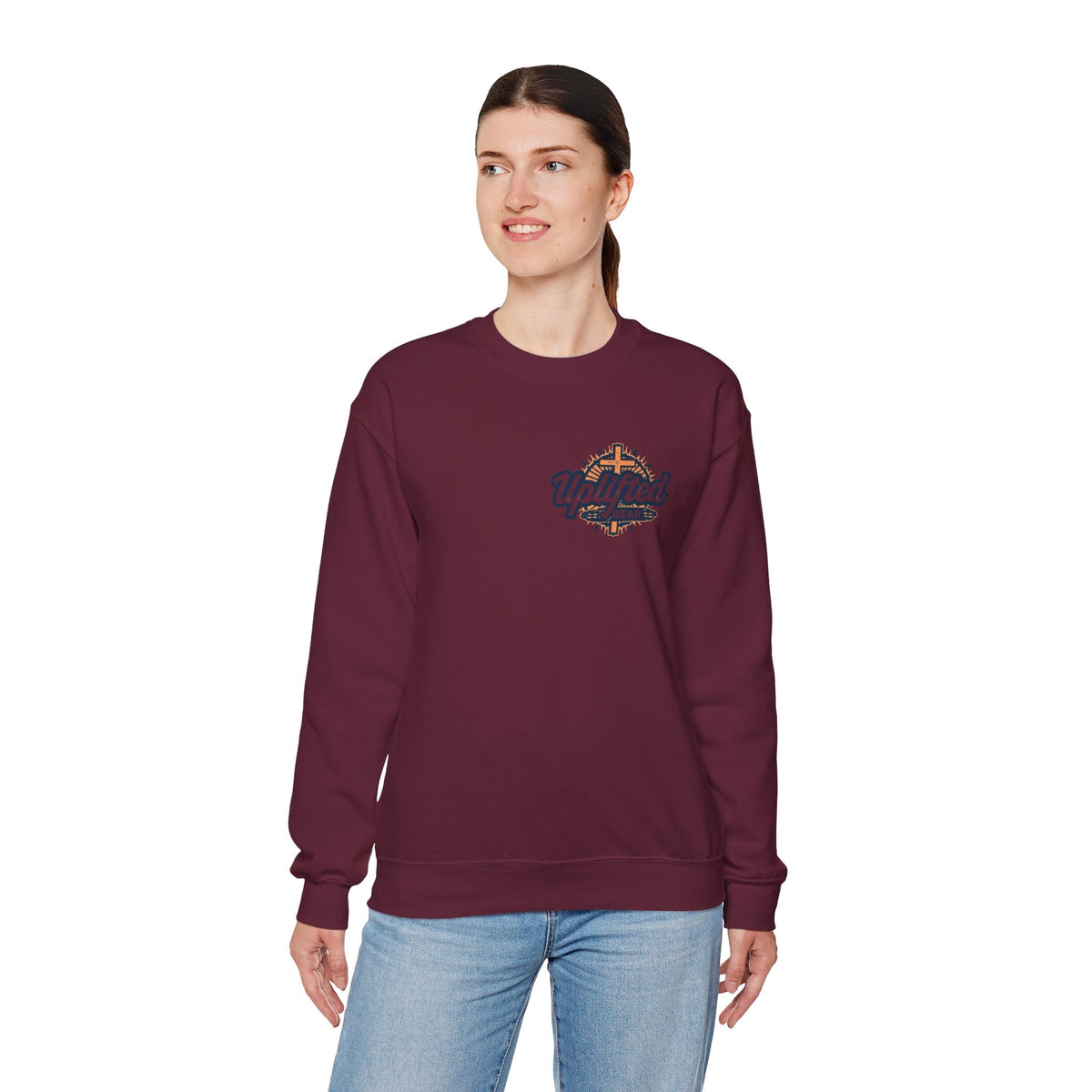 Walk by Faith, Not by Sight Sweatshirt – Moonlit Footprints Christian Sweatshirt for Cozy Nights Printify