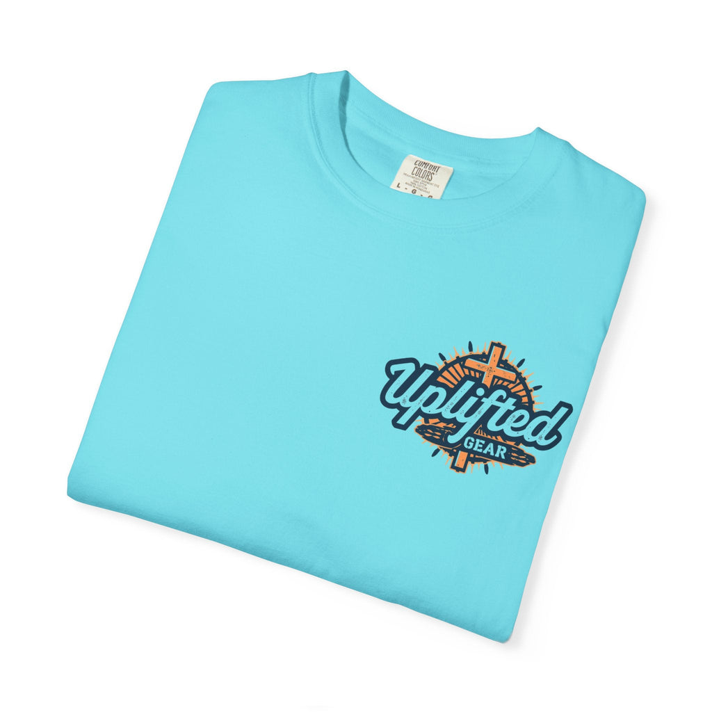 Jesus Saves T-shirt – Radiant Cross & Rays of Light Christian T-shirt for Eternal Hope & Faith Printify