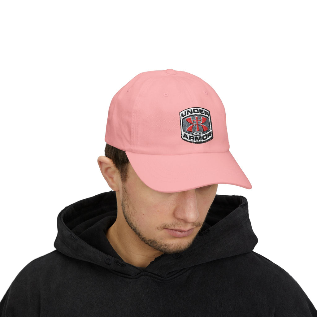 Under Armor Classic Dad Cap - Embroidered White Baseball Hat Printify