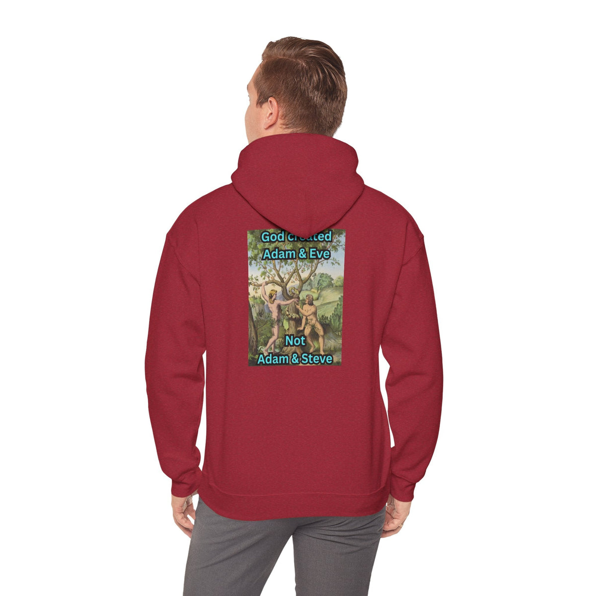 God Created Adam and Eve Hoodie – Biblical Truth Christian Hoodie for Unshakable Faith Printify