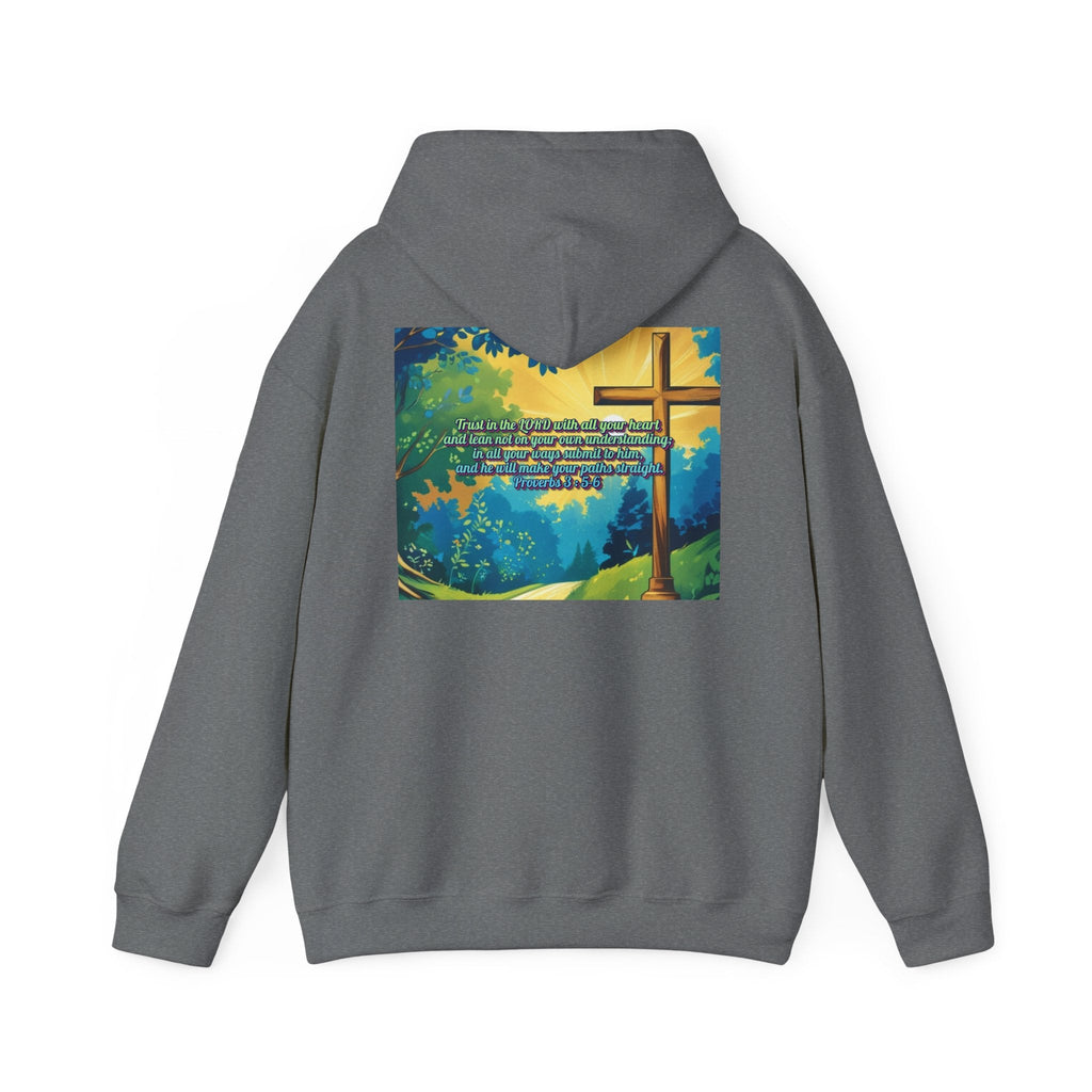 Trust in The Lord Proverbs 3:5-6 Biblical Design Unisex Heavy Blend™ Hooded Sweatshirt Printify