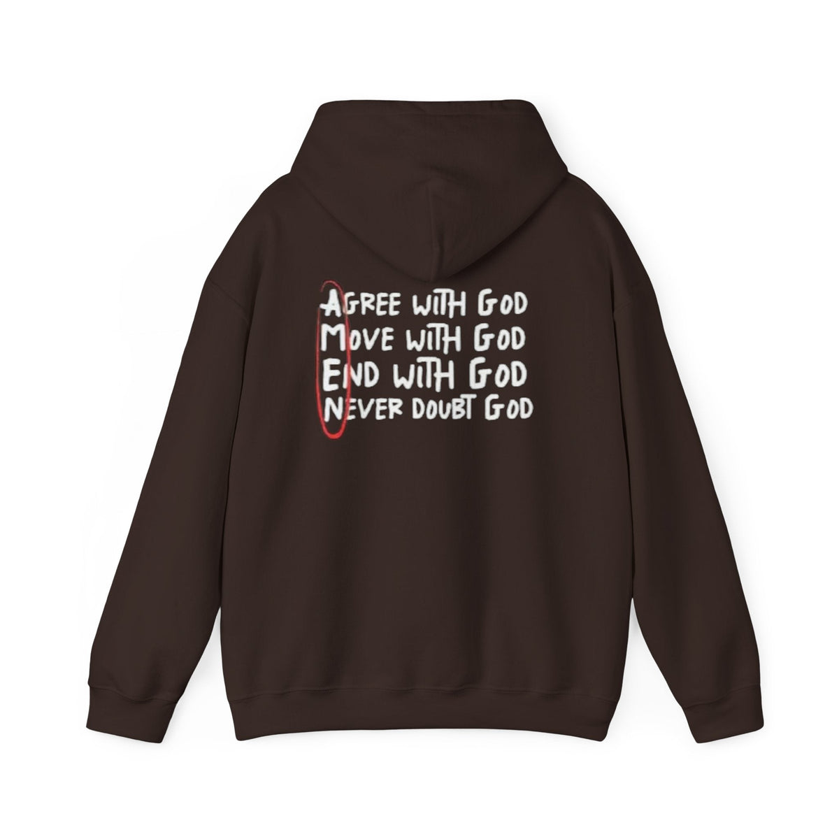 AMEN Acronym Hoodie – Agree with God Move with God End with God Never Doubt God Christian Sweatshirt for Unwavering Faith Printify
